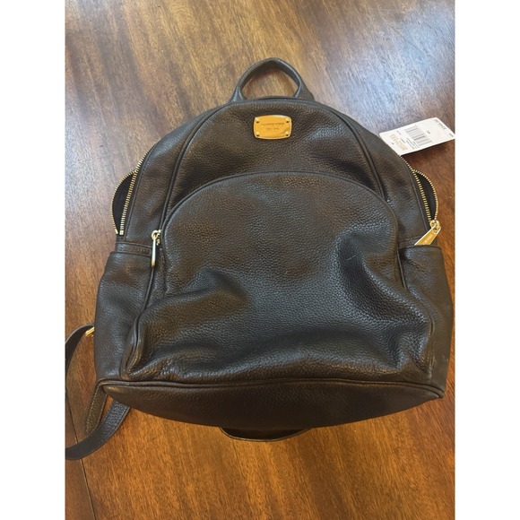 Michael Kors Black Leather Abbey Backpack NWT - Picture 1 of 5